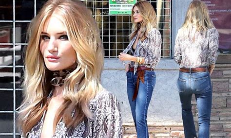 Rosie Huntington Whiteley Parades Her Lean Legs In Skin Tight Jeans For