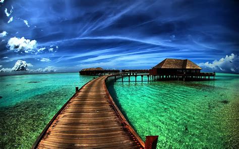 Flyover Beach Nature For Laptop And Pc Maldives Landscape Hd Wallpaper