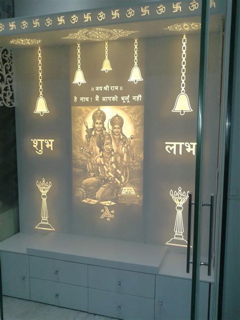 Acrylic Solid Surface Mandir Pooja Room Door Design Pooja Room