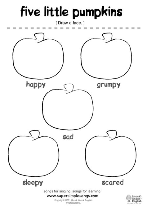 Five Little Pumpkins Worksheet Super Simple Pumpkin Classroom