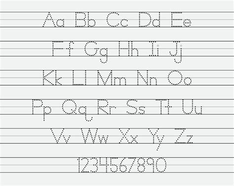 Fit To Print A Dotted Font With Line Guides For Download Now Etsy