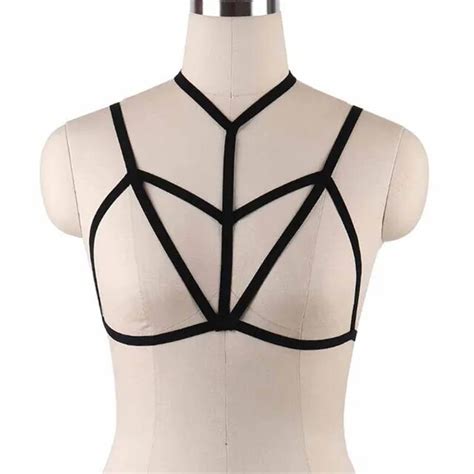 Black Fashion Cage Bra Body Girdle Soft Cage Bra Stretch Adjust Tops Bondage Seat Belt Underwear