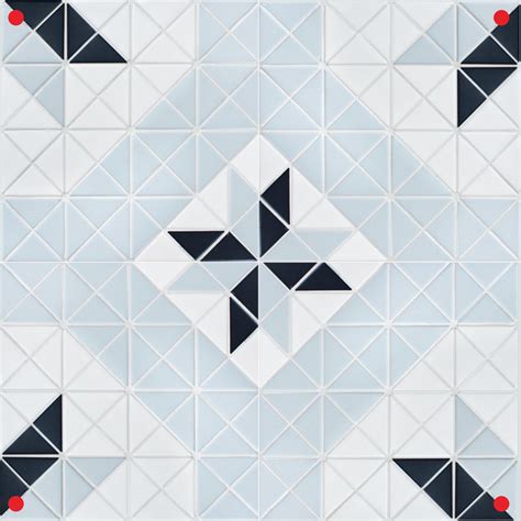 Blue Mountain Twist Blossom 2 Triangle Geometric Tiles For Sale Ant