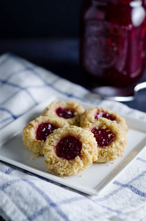 Jam Thumbprints Buttery Short Bread Like Cookies Are Rolled In