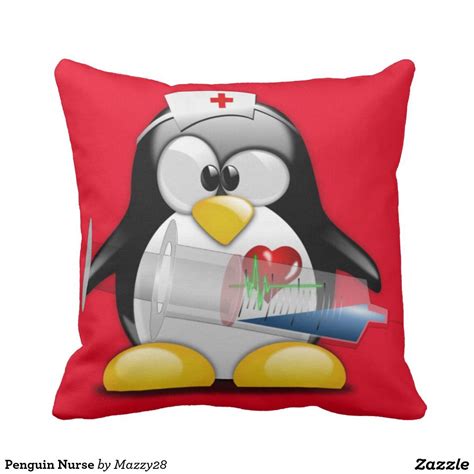 Penguin Nurse Throw Pillow Throw Pillows