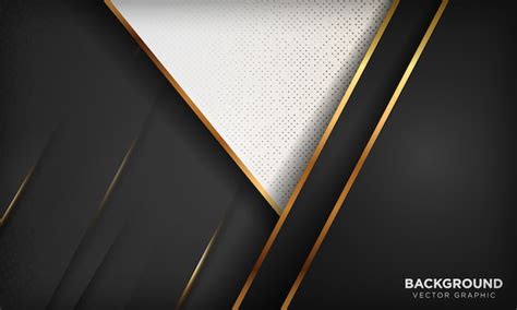 Premium Vector Elegant 3d Black Background With Gold Line Element