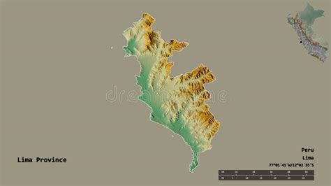 Lima Province Province Of Peru Zoomed Relief Stock Illustration