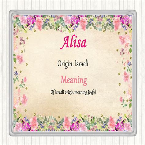 Alisa Name Meaning Drinks Mat Coaster Floral Ebay Names With