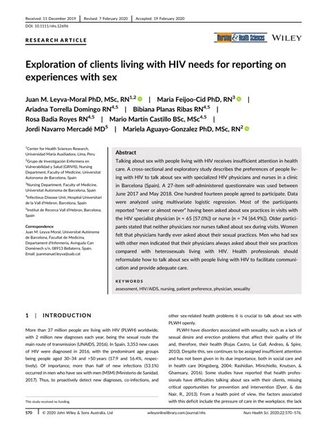 exploration of hiv clients needs for reporting on experiences with sex request pdf