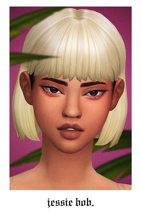 G R I M C O O K I E S Bob With Bangs Sims 4 Cc Hair The Sims 4
