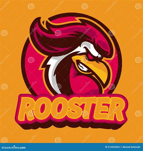 Rooster Mascot E Sport Logo Design Chicken Rooster Head Mascot Stock