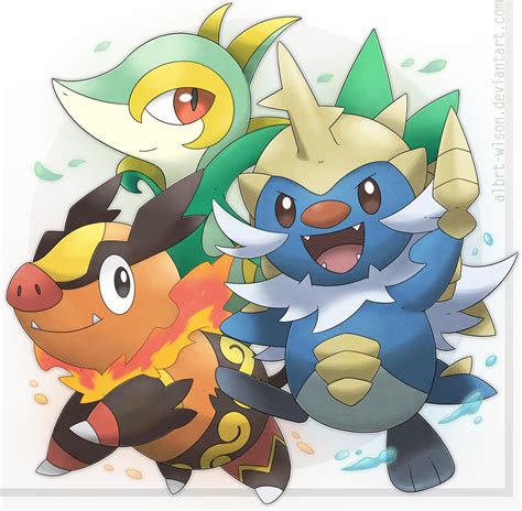 Unova Starters Fusion By Albrt Wlson On Deviantart