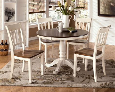 Round Table Kitchen Sets And Signature Design By Ashley Whitesburg 5 Piece Two Tone Cottage Round