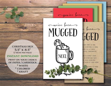 you ve been mugged instant download printable christmas game we ve been mugged sign neighbor