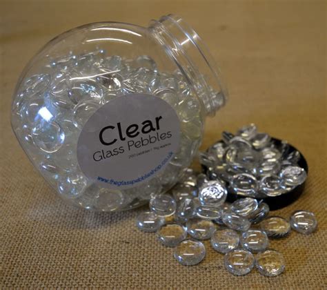 1kg Jar Of Stunning Clear Round Glass Pebbles Stones Nuggets