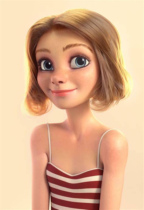 the girl by alice lomiry character modeling 3d character female character design
