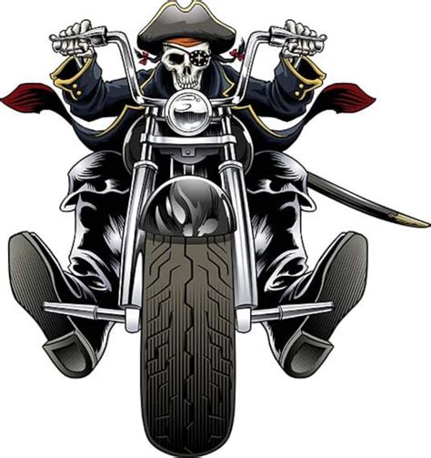 Skeleton Riding A Harley Motorcycle Vector Skull Download Free