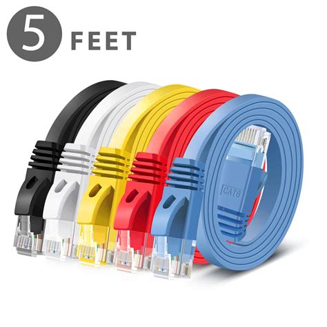 Ethernet Cable Cat 6 Flat Cable Cat 6 Ethernet Cable 5 Ft Flat Wire