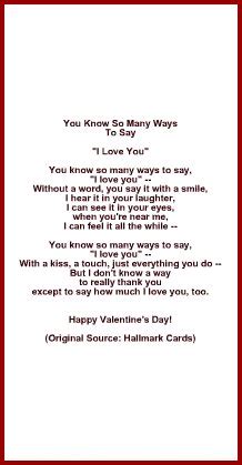 Love Poem Ideas and Verses for Valentines and Romantic Cards