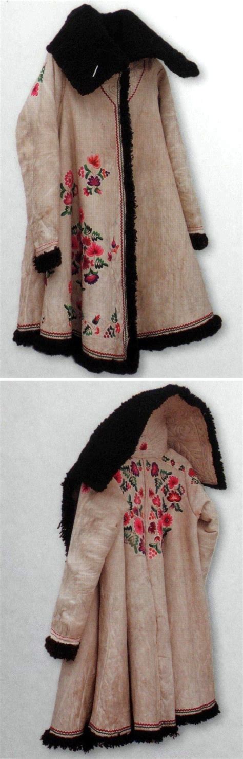 Winter Coat Of A Russian Peasant Woman Fur Sheepskin Embroidery 19th