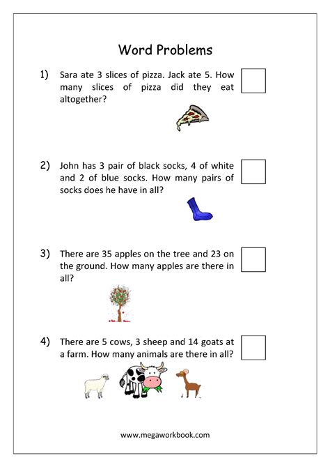 The word problems are listed by grade and, within each grade, by theme. Addition And Subtraction Word Problems Grade 1 Worksheets ...