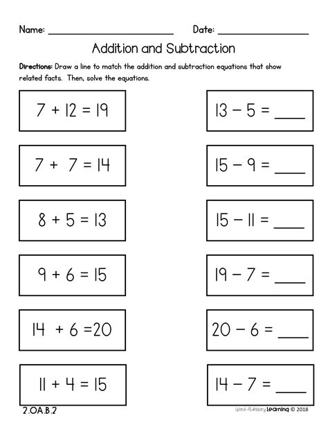 Subtracting Within 20 Worksheet