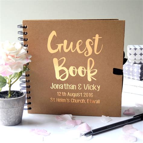 Personalised Wedding Guest Book By The Alphabet T Shop