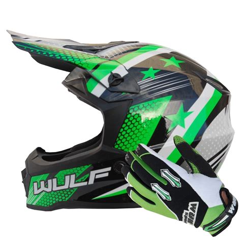 Wulfsport Cub Pro Kids Motocross Helmet Mx Wulf Child Junior Stratos