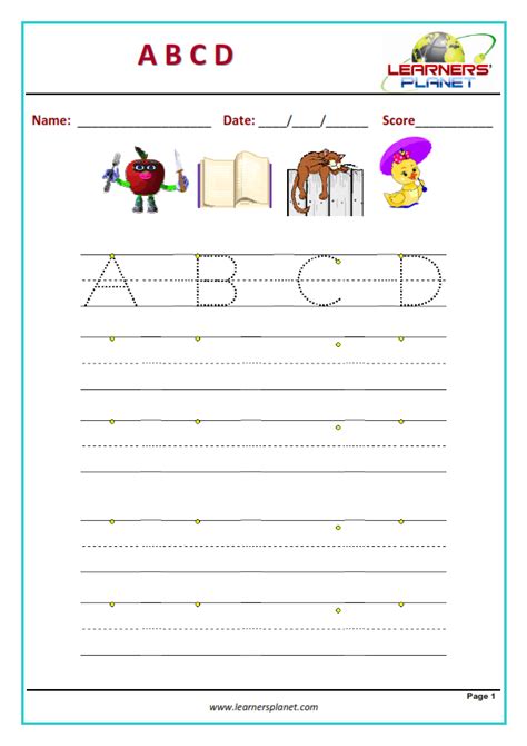 Alphabets Writing And Tracing Worksheet Abcd Preschool