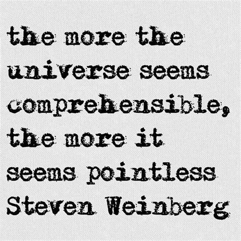The More The Universe Seems Comprehensible The More It Seems Pointless