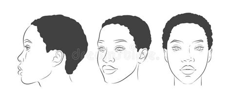 Vector African American Woman Face Set Of Dark Skinned Women Portrait
