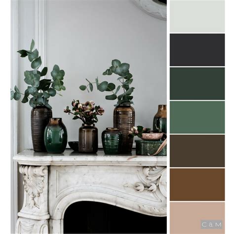 Earthy Greens Green Color Palette Living Room House Color Schemes