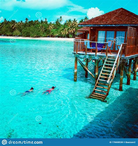 Maldives Tropical Island Beautiful Isolated Luxury Water Bungalows