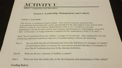 Activity 1 Mb661 Leadership And Motivation Lesson