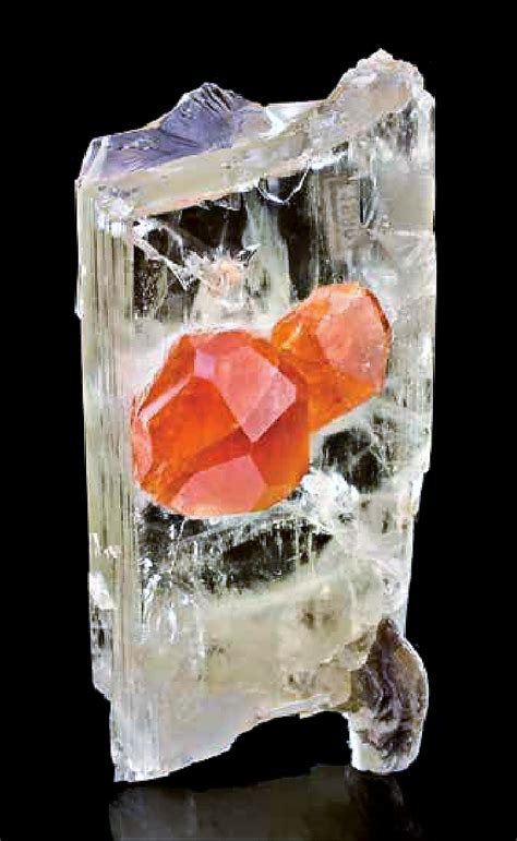 Spessartine On Spodumene Afghanistan Minerals Crystals Stones