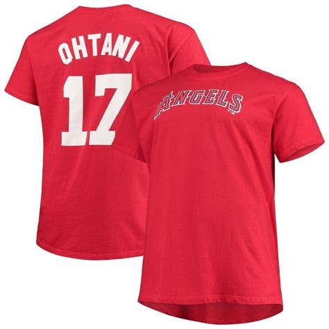 Profile Mens Shohei Ohtani Red Los Angeles Angels Big And Tall Name