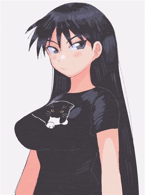 Inkerton Kun Sakaki Azumanga Daioh Azumanga Daiou 1girl Arms At Sides Black Hair Black