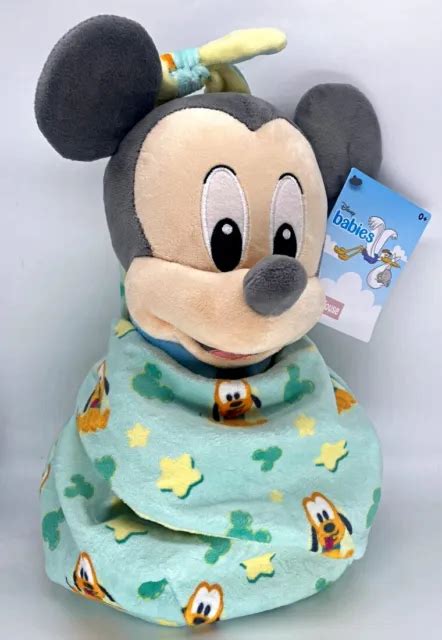 Disney Parks Babies Mickey Mouse Baby Plush With Blanket Pouch Blankie