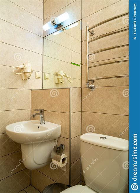 Ceramic Plumbing Toilet And Washstand In The Bathroom Closeup Stock Photo Image Of White