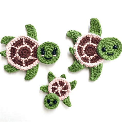 Crochet Turtle Appliques Free And Easy Patterns