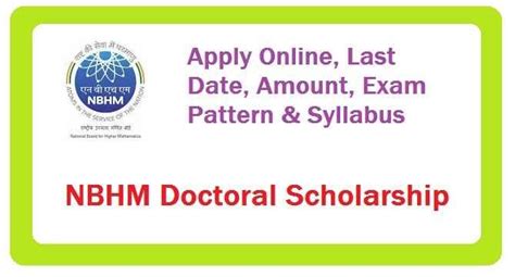 Nbhm Doctoral Scholarship 2024 Application Form And Last Date