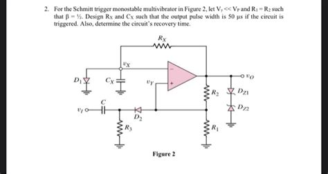 Solved 2 For The Schmitt Trigger Monostable Multivibrator