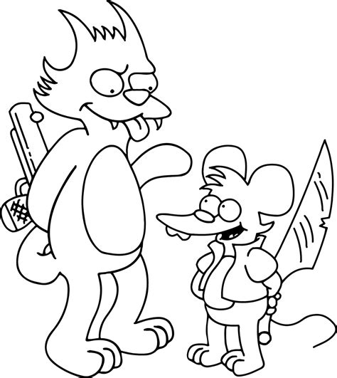 Itchy And Scratchy Coloring Pages Sketch Coloring Page
