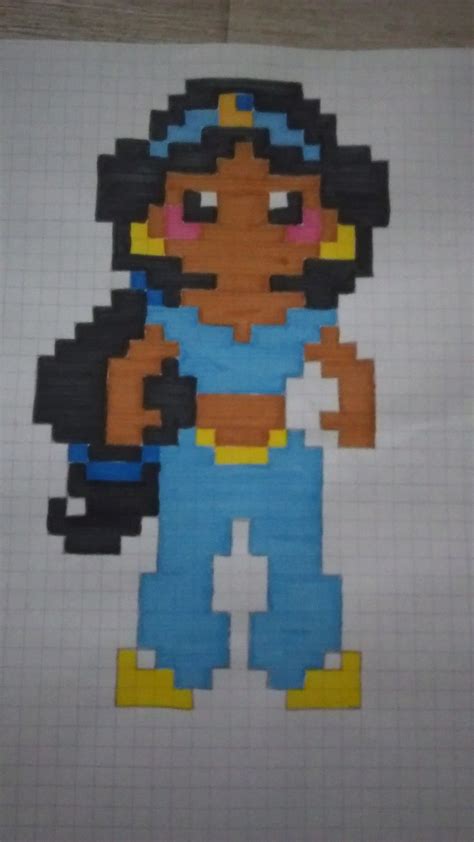 Jasmine En Pixel Art Aladdin Disney Dibujos En Cuadricula Dibujos