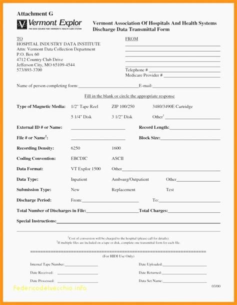 Hospital Discharge Form Template Fresh Top 40 Trust Printable Fake