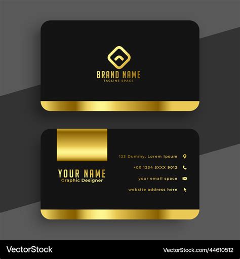 Black And Golden Design Vip Business Card Template