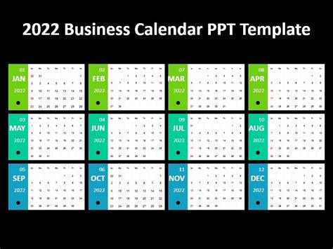 2022 Business Calendar Ppt Template Powerpoint Presentation Slides