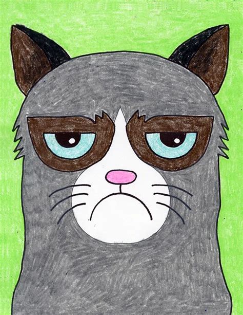 Easy How To Draw Grumpy Cat Tutorial Grumpy Cat Coloring Page