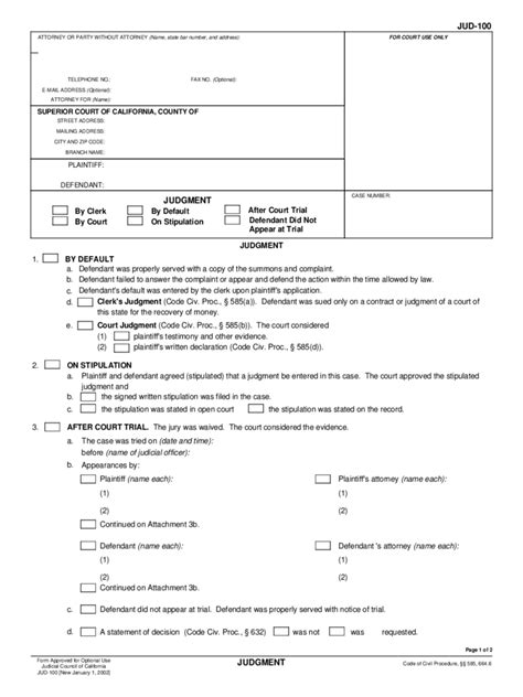 California Court Judgment 1 Free Templates In Pdf Word Excel Download