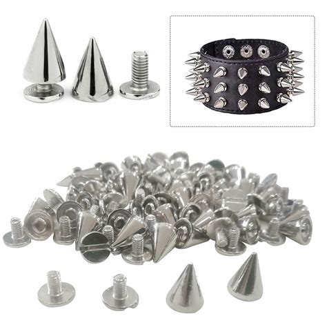 7mm X 15mm Silver Screw Back Spikes Cone Studs Punk Stud Etsy Uk